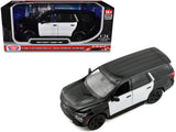 2025 Chevrolet Tahoe PPV Black and White "Custom Builder's Kit - Law Enforcement and Public Service" Series 1/24 Diecast Model Car by Motormax