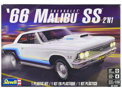 1966 Chevrolet Malibu SS 2-in-1 Plastic Model Kit (Skill Level 4) 1/24 Scale Model by Revell