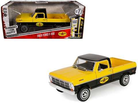 1969 Ford F-100 Pickup Truck "Pennzoil" Yellow and Black "Running on Empty" Series 7 1/24 Diecast Model by Greenlight