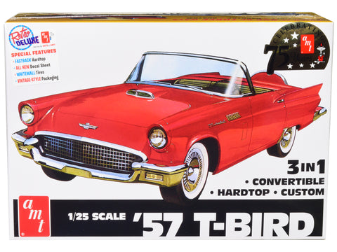 1957 Ford Thunderbird 3-in-1 Plastic Model Kit (Skill Level 2) 1/25 Scale Model by AMT