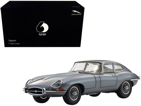 Jaguar E-Type Coupe RHD (Right Hand Drive) Dark Gray Metallic "E-Type 60th Anniversary" (1961-2021) 1/18 Diecast Model Car by Kyosho