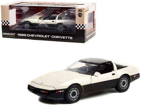 1986 Chevrolet Corvette Convertible Silver Beige Metallic and Black "Malcom Konner Commemorative Edition" 1/18 Diecast Model Car by Greenlight
