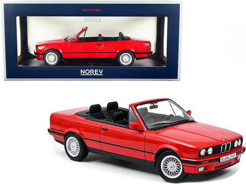 1991 BMW 318i Cabriolet Red 1/18 Diecast Model Car by Norev