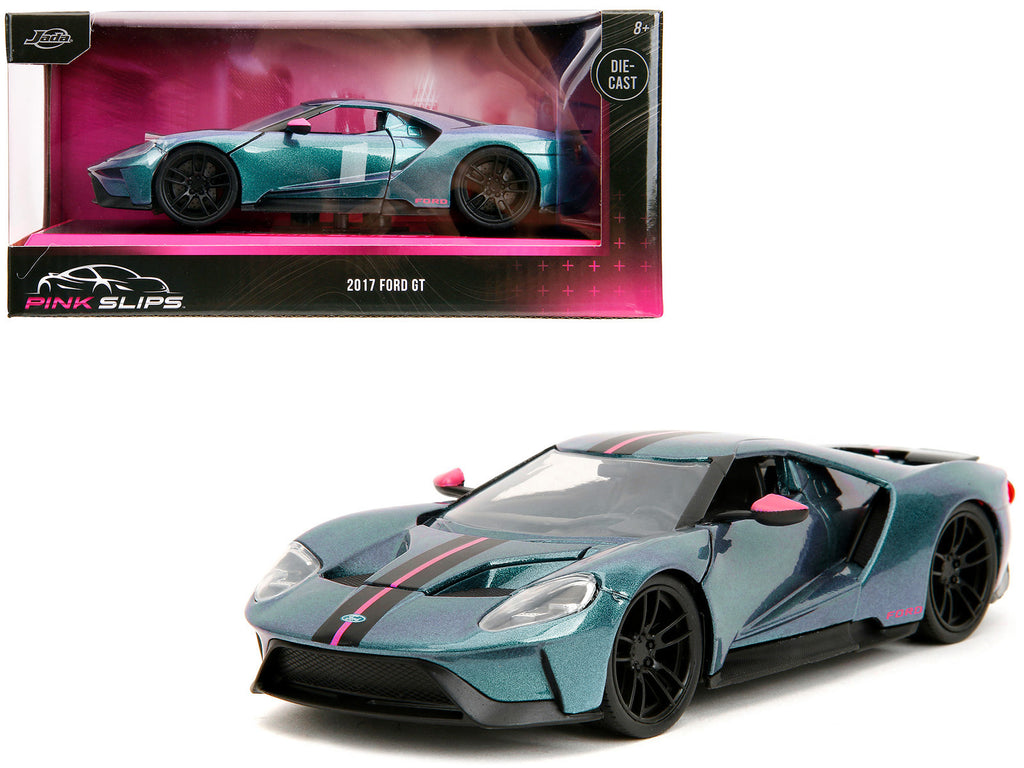 2017 Ford GT Blue Metallic with Pink and Black Stripes \, image size:1024x768