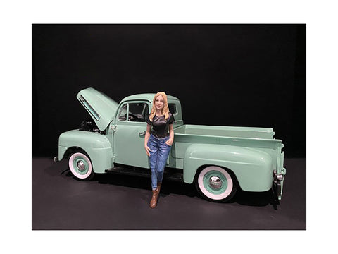 "Car Girl in Tee" Rachel Figure for 1/18 Scale Models by American Diorama