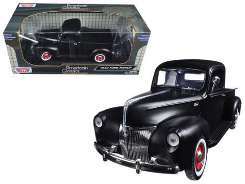 1940 Ford Pickup Truck Matte Black 1/18 Diecast Model by Motormax