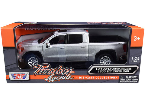 2019 GMC Sierra 1500 SLT Crew Cab Pickup Truck Silver Metallic 1/27 Diecast Model by Motormax
