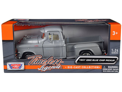 1957 GMC Blue Chip Pickup Truck Gray "Timeless Legends" Series 1/24 Diecast Model by Motormax
