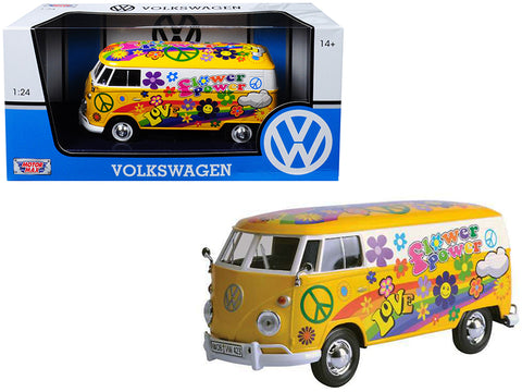 Volkswagen Type 2 (T1) Delivery Van "Flower Power" 1/24 Diecast Model by Motormax
