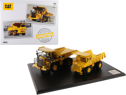 CAT Caterpillar 769 Off-Highway Truck (1963-2006) and CAT Caterpillar 770 Off-Highway Truck (2007-Present) with Operators Evolution Series 1/50 Diecast Models by Diecast Masters"