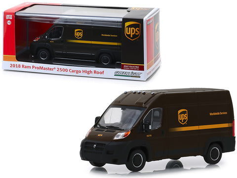 2018 RAM ProMaster 2500 Cargo High Roof "United Parcel Service" (UPS) "Worldwide Services" Dark Brown 1/43 Diecast Model by Greenlight