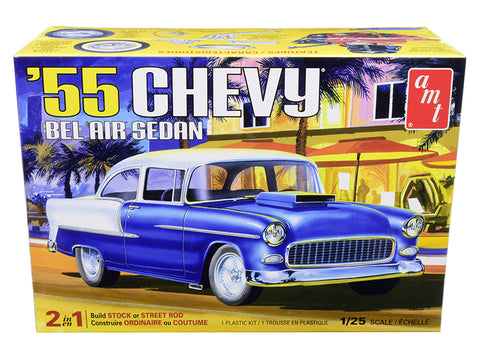 1955 Chevrolet Bel Air Sedan 2 in 1Plastic Model Kit (Skill Level 2) 1/25 Scale Model by AMT