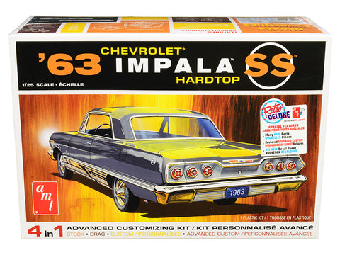 1963 Chevrolet Impala SS Hardtop 4 in 1 Plastic Model Kit (Skill Level 2) 1/25 Scale Model by AMT
