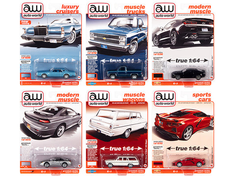 "Autoworld Premium 2021" Set A (6 Piece Set) Release #4 1/64 Diecast Models by Autoworld