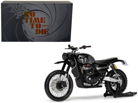 Triumph Scrambler 1200 (Matera) Motorcycle Black James Bond 007 "No Time To Die" (2021) Movie Diecast Motorcycle Model by Corgi