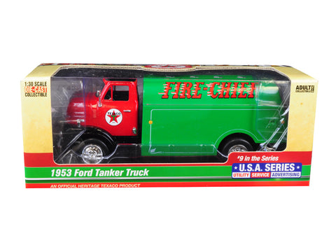 1953 Ford Tanker Truck "Texaco Fire-Chief" 9th in the Series "U.S.A. Series Utility, Service and Advertising 1/30 Diecast Model by Autoworld