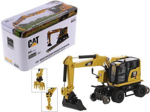 CAT Caterpillar M323F Railroad Wheeled Excavator with 3 Accessories High Line Series 1/87 (HO) Scale Diecast Model by Diecast Masters