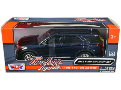 2022 Ford Explorer XLT Dark Blue Metallic "Timeless Legends" Series 1/24 Diecast Model by Motormax