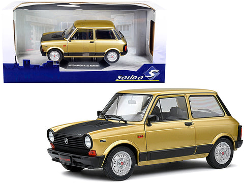 1980 Autobianchi A112 Abarth Bronze Metallic with Matte Black Hood 1/18 Diecast Model Car by Solido