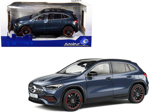 Mercedes Benz GLA (H247) with Sunroof Denim Blue Metallic 1/18 Diecast Model Car by Solido