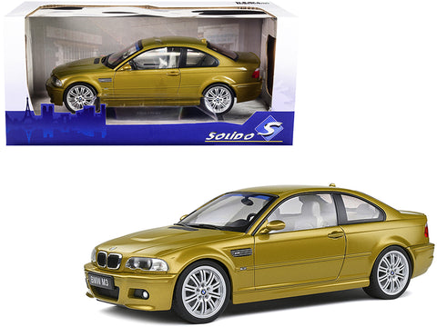 2000 BMW E46 M3 Coupe Phoenix Yellow Metallic 1/18 Diecast Model Car by Solido