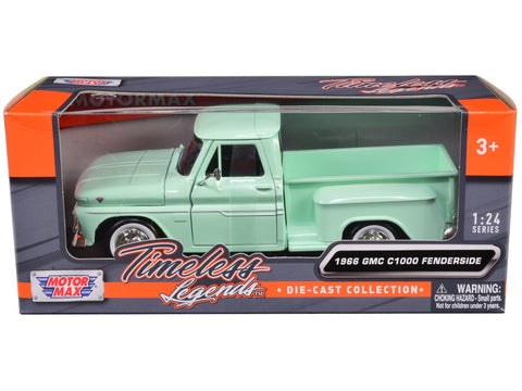 1966 GMC C1000 Fenderside Pickup Truck Light Green "Timeless Legends" Series 1/24 Diecast Model by Motormax