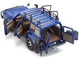 Toyota Land Cruiser 60 RHD (Right Hand Drive) Blue with Stripes and Roof Rack with Accessories 1/18 Diecast Model by Kyosho