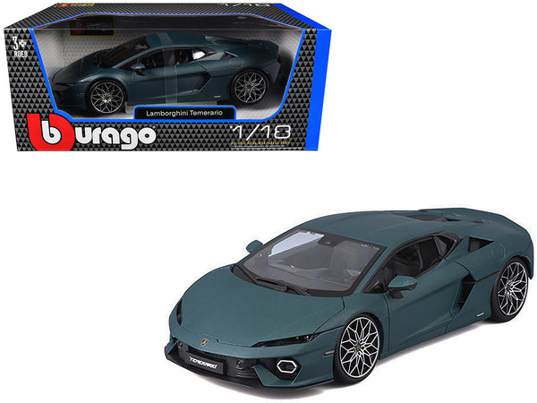 Lamborghini Temerario Matte Blue Metallic 1/18 Diecast Model Car by Bburago