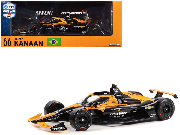 Dallara IndyCar #66 Tony Kanaan "SmartStop Self Storage" Arrow McLaren "Final Indianapolis 500 Start" "NTT IndyCar Series" (2023) 1/18 Diecast Model Car by Greenlight