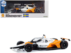 Dallara IndyCar #6 Felix Rosenqvist "NTT DATA" Arrow McLaren "60th Anniversary Triple Crown Accolade Indianapolis 500 Livery" "NTT IndyCar Series" (2023) 1/18 Diecast Model Car by Greenlight