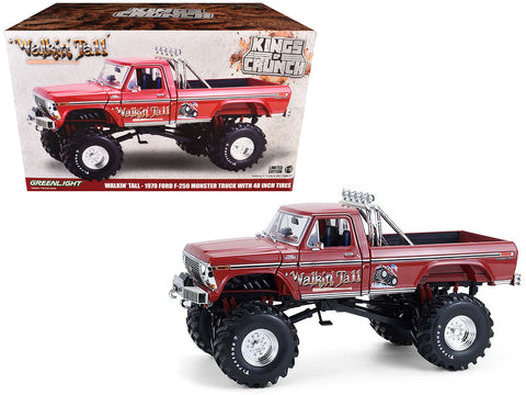 1979 Ford F-250 Monster Truck with 48-Inch Tires "Walkin' Tall" Red "Kings of Crunch" Series 1/18 Diecast Model by Greenlight