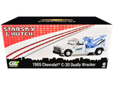 1969 Chevrolet C-30 Dually Wrecker Tow Truck "Roscoe Tow Service" White "Starsky and Hutch" (1975-1979) TV Series 1/18 Diecast Model by Greenlight