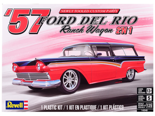 1957 Ford Del Rio Ranch Wagon 2-in-1 Plastic Model Kit (Skill Level 5) 1/25 Scale Model by Revell