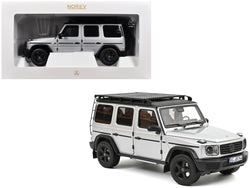 2024 Mercedes-Benz G-Class Professional Iridium Silver Metallic with Black Top and Roof Rack 1/18 Diecast Model by Norev