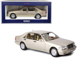 1997 Mercedes-Benz S600 Smoke Silver Metallic 1/18 Diecast Model Car by Norev