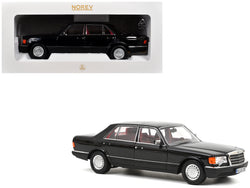 1991 Mercedes-Benz 560 SEL Type W126 Black with Red Interior 1/18 Diecast Model Car by Norev