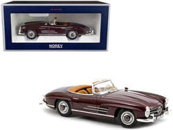 1957 Mercedes-Benz 300 SL Roadster Dark Red 1/18 Diecast Model Car by Norev