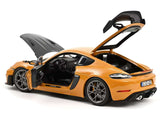 2023 Porsche Cayman GT4 RS Weissach Pack Bahama Yellow with Carbon Hood 1/18 Diecast Model Car by Norev