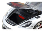 2023 Porsche 718 Spyder RS Weissach Pack GT Silver Metallic with Carbon Hood 1/18 Diecast Model Car by Norev