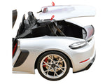 2023 Porsche 718 Spyder RS Weissach Pack GT Silver Metallic with Carbon Hood 1/18 Diecast Model Car by Norev