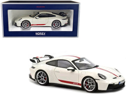2021 Porsche 911 GT3 White with Red Stripes 1/18 Diecast Model Car by Norev