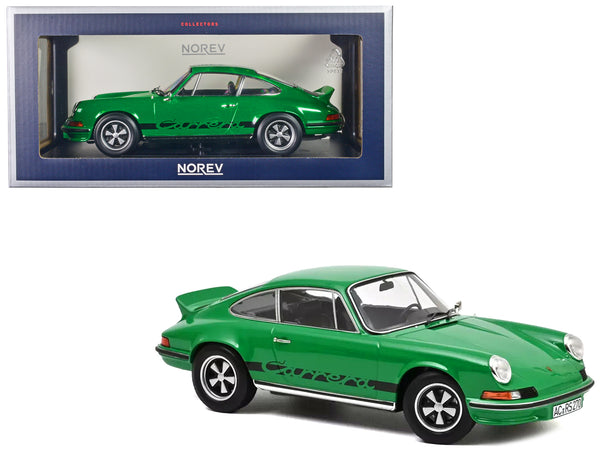 1973 Porsche 911 RS Touring Green with Black Stripes 1/18 Diecast Model Car by Norev