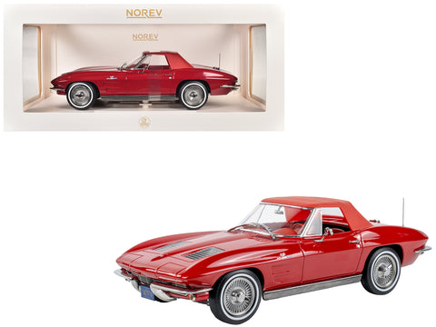 1963 Chevrolet Corvette Stingray Convertible Riverside Red 1/18 Diecast Model Car by Norev