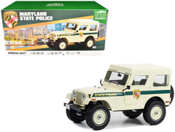 1983 Jeep CJ-5 Hardtop "Maryland State Police" Beige with Green Stripes "Artisan Collection" Series 1/18 Diecast Model by Greenlight