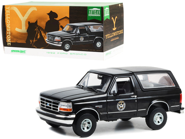 1992 Ford Bronco Black "Montana Livestock Association" "Yellowstone" (2018-Current) TV Series "Artisan Collection" 1/18 Diecast Model by Greenlight