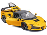 Ferrari SF90 XX Stradale Yellow with Black Top "Race and Play" Series 1/24 Diecast Model Car by Bburago