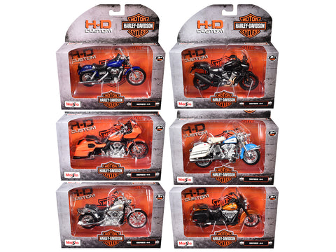 Harley-Davidson Motorcycles (6 Piece Set) Series #44 1/18 Diecast Models by Maisto