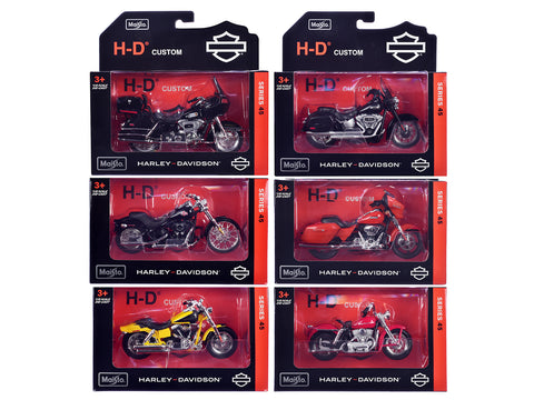 Harley-Davidson Motorcycles (6 Piece Set) Series #45 1/18 Diecast Models by Maisto