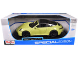 Porsche 911 Targa 4 GTS (992.2) Yellow with Black Top "Special Edition" Series 1/18 Diecast Model Car by Maisto