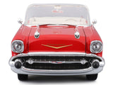 1957 Chevrolet Bel Air Convertible Red with White Interior "Special Edition" Series 1/18 Diecast Model Car by Maisto
